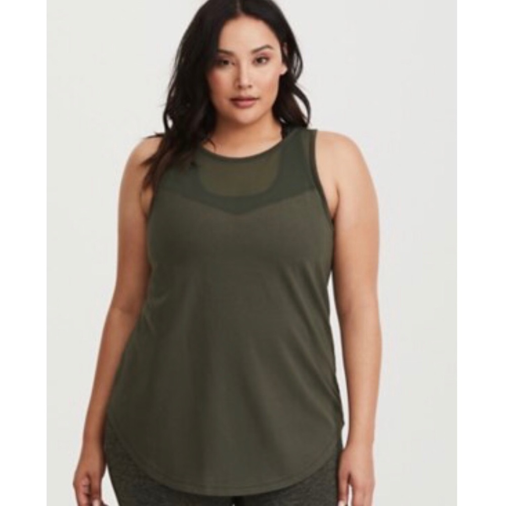 Torrid Active Mesh and Cotton Work Out Top